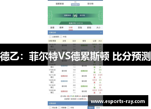 德乙：菲尔特VS德累斯顿 比分预测